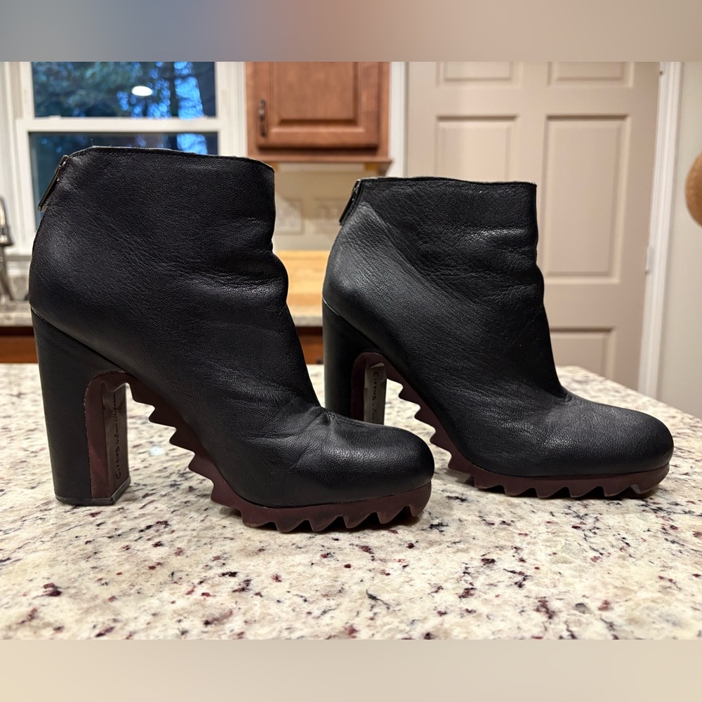Sam Edelman Black Leather Heel Booties